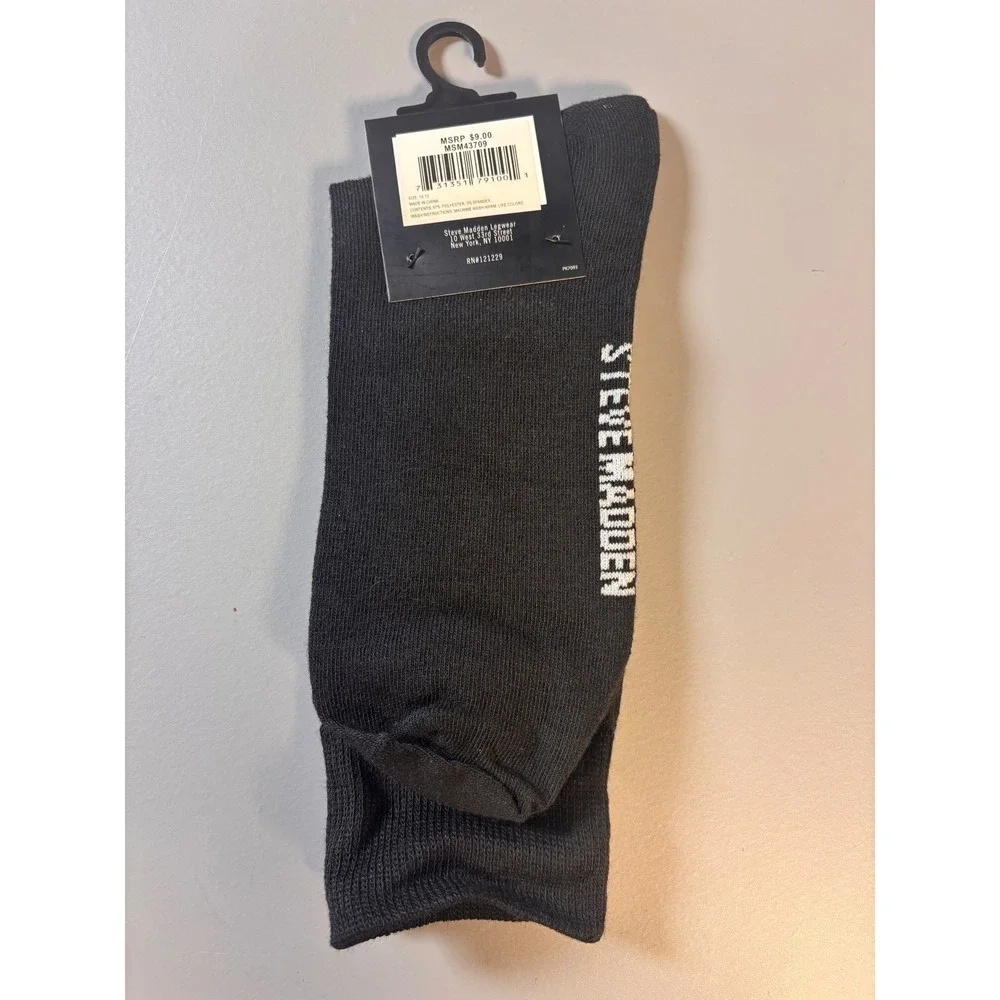 Steve Madden Mens Crew Socks 6 Pack Novelty Patterns Shoe‎ Size 6-12.5